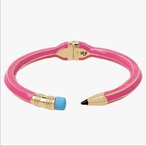 Betsey Johnson Pencil Hinged Bracelet Pink NEW